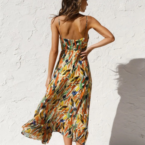 Multi Color Print Cami Midi Dress - Picture 2 of 5
